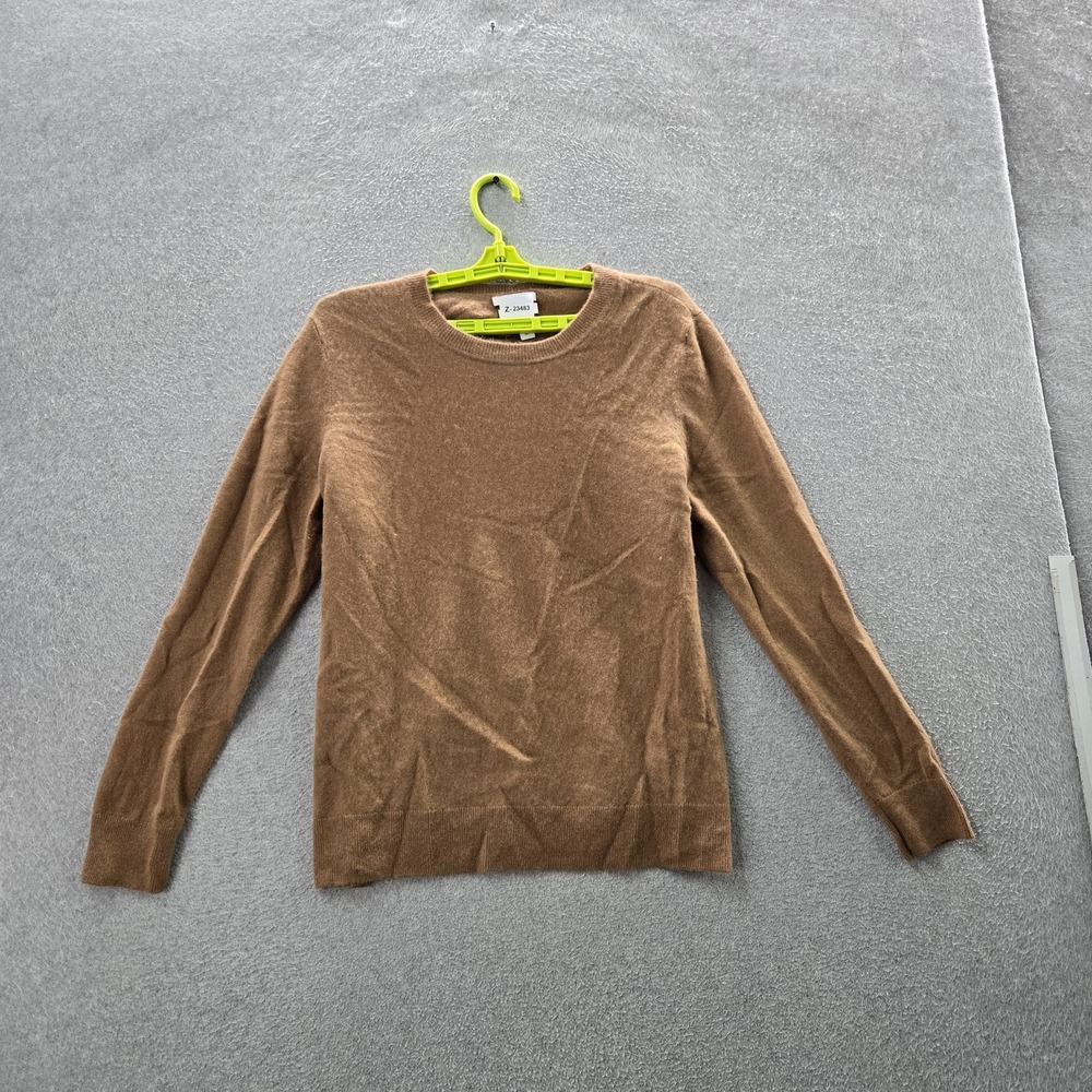 Nine West Women Sweater XL Brown Cashmere Long Sleeve READ